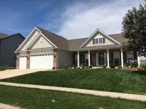 Single-story house with landscaped yard