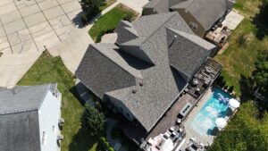 Drone image of new roof