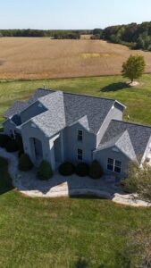 Drone image of new roof