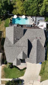 Drone image of new roof