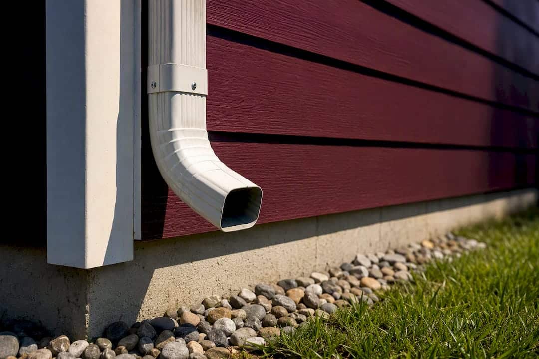 Clear downspout directing water away