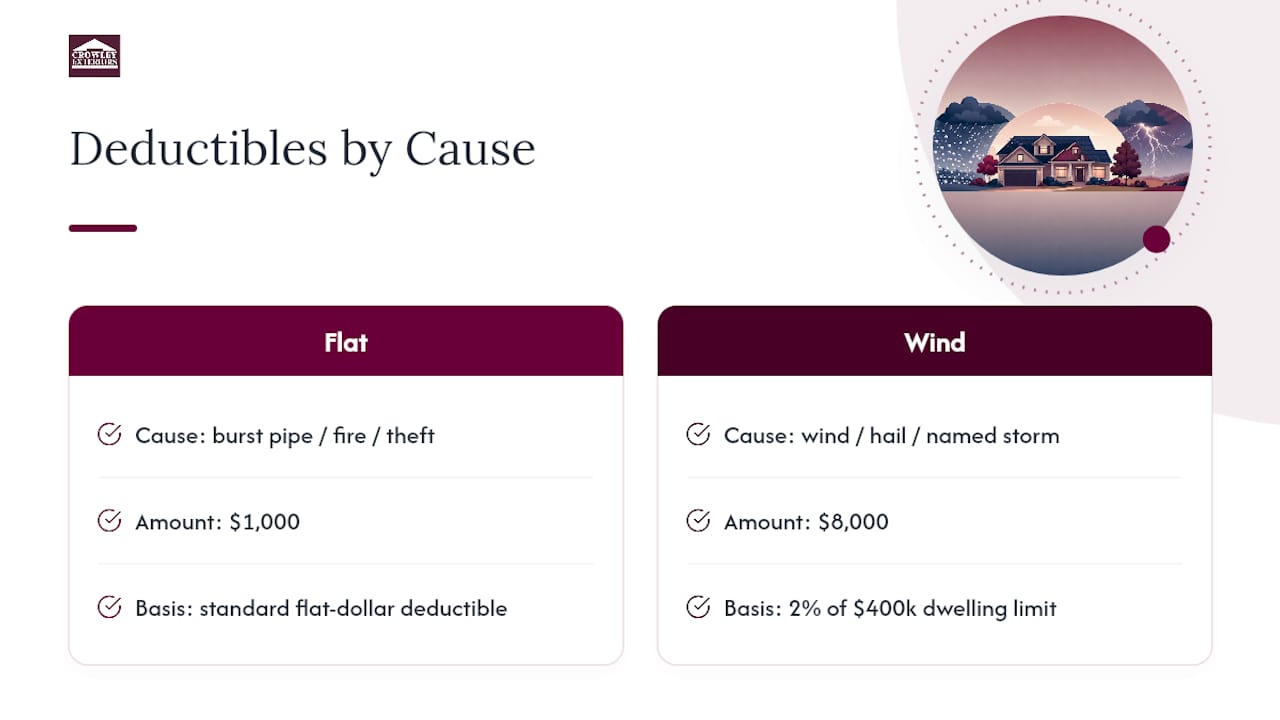 Comparison of flat and percentage roof deductibles