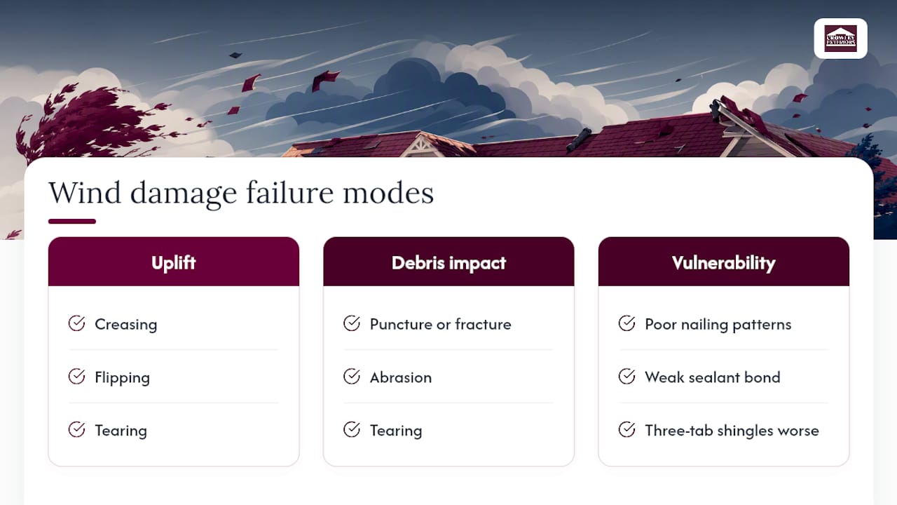 Four common wind damage failure modes