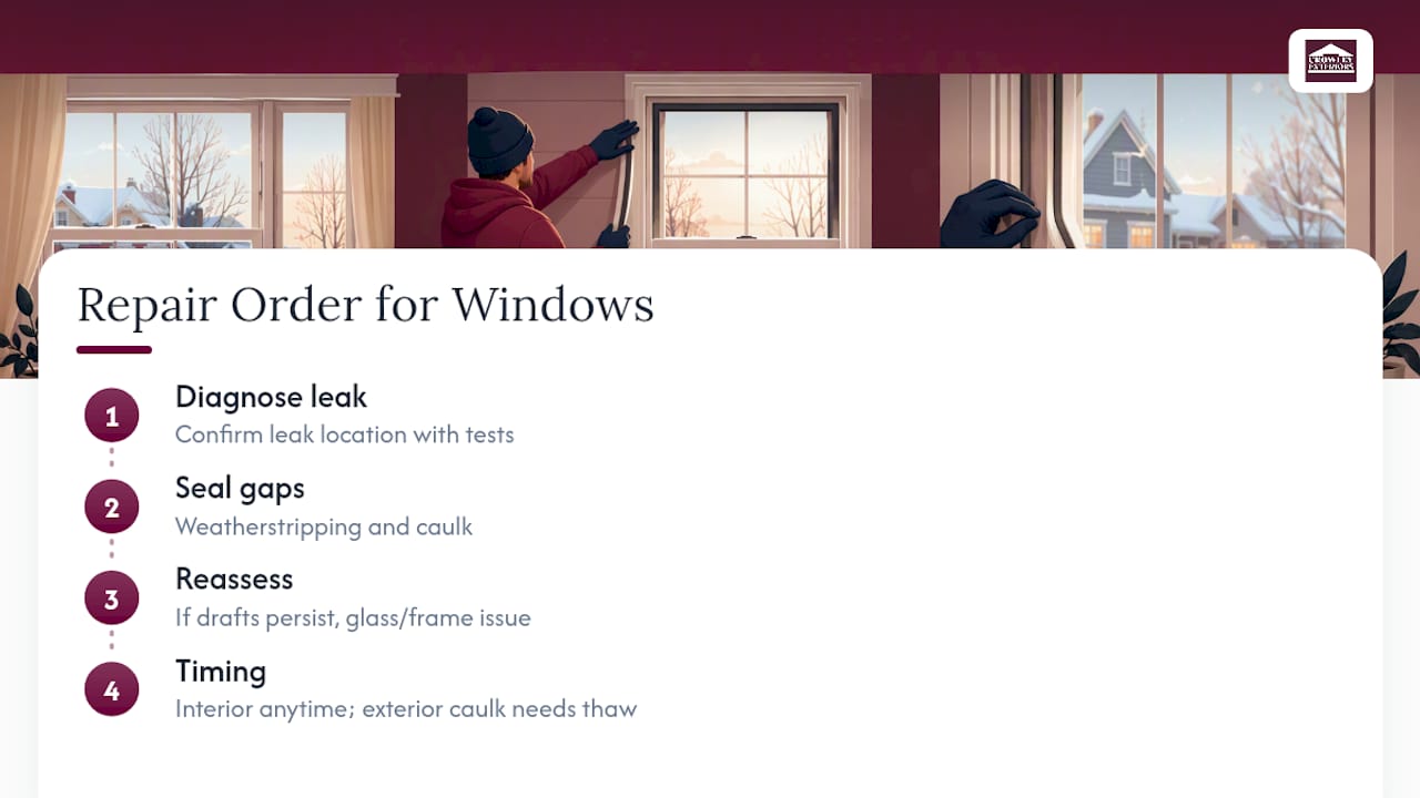 Get the Order Right: Diagnose, Seal, Then Decide on Glass — overview diagram