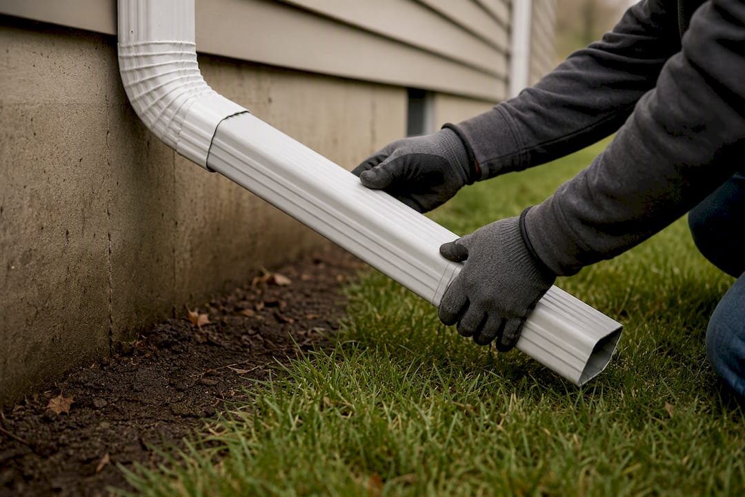 Downspout extension directing water away
