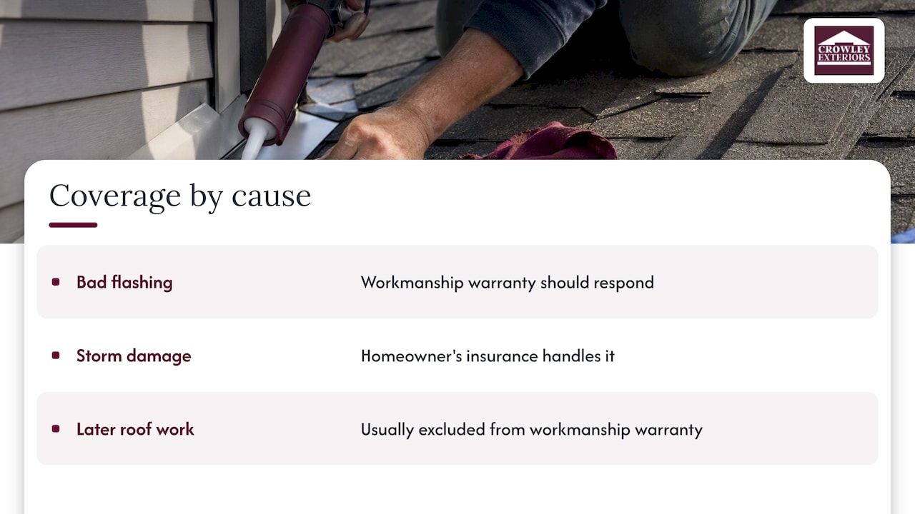 Comparison of roofing warranty and insurance coverage